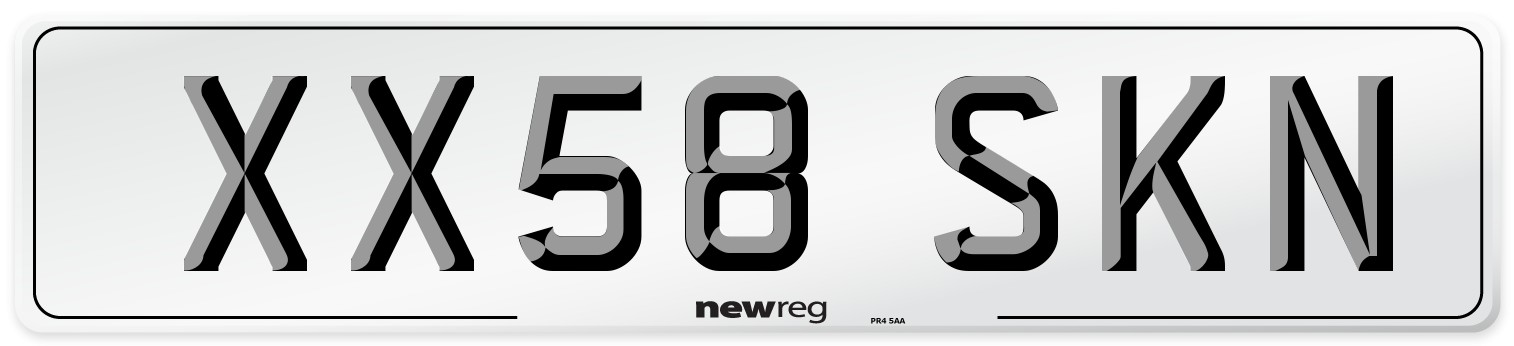 XX58 SKN Number Plate from New Reg